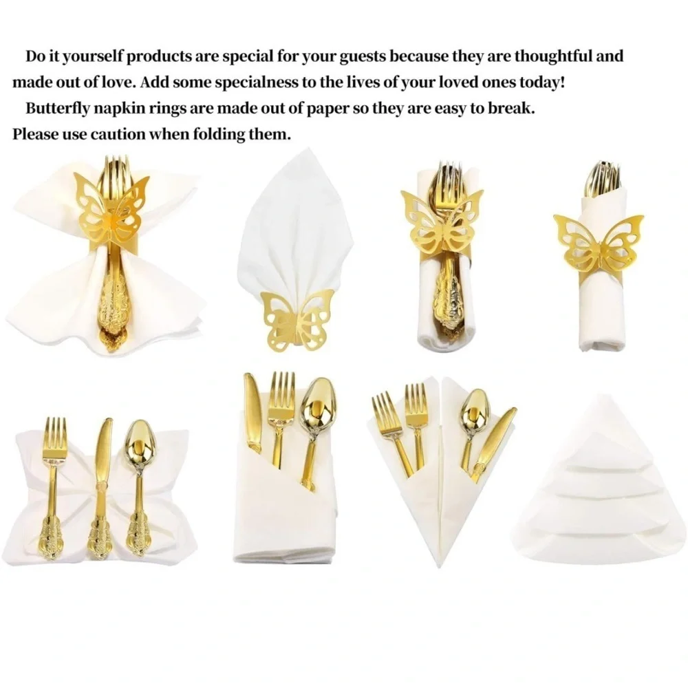 Nervure Disposable Gold Plastic Cutlery for Party set of 50